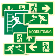 PICTOGRAM EN TEKSTBORDEN Nooduitgang bordjes