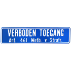 Productafbeelding Bord Verboden Toegang klein