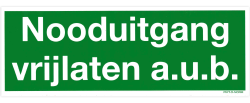 Productafbeelding Sticker Nooduitgang Vrijlaten klein