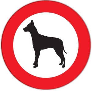 Productafbeelding Verboden voor honden bord large