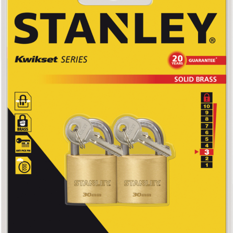 Productafbeelding Hangslot Stanley 30 mm 2-pack small 2