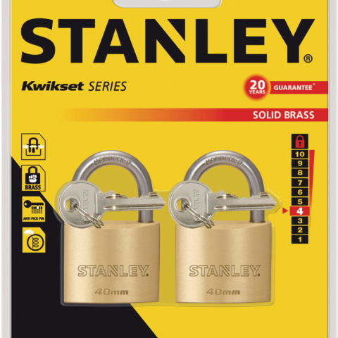 Productafbeelding Hangslot Stanley 40 mm 2-pack small 2
