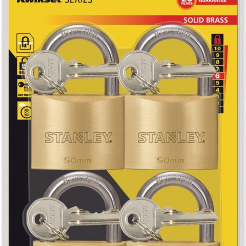 Productafbeelding Hangslot Stanley 50 mm 4-pack small 2