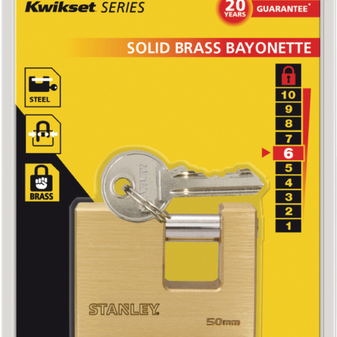 Productafbeelding Hangslot Stanley Kwikset Bajonet small 1