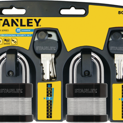 Productafbeelding Hangslot Stanley Professional Security 50 mm 2-pack small 2