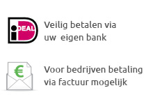 Veilig betalen via uw eigen bank. Voor bedrijven betaling via factuur mogelijk.